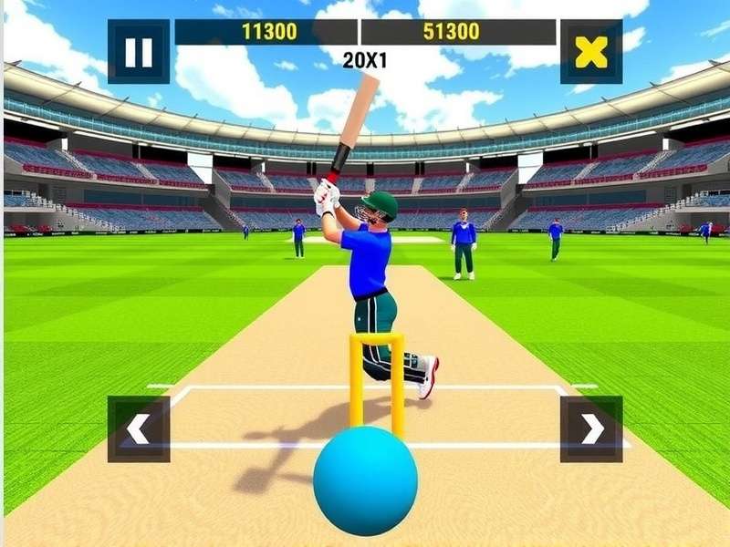 VR Cricket Mega Stars - Player Hitting a Six in VR VR Cricket Mega Stars Batting Screenshot